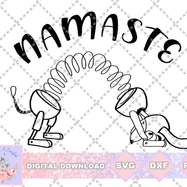 Toy Story Slinky Dog Namaste Yoga Pose SVG PNG DXF File di taglio camicia