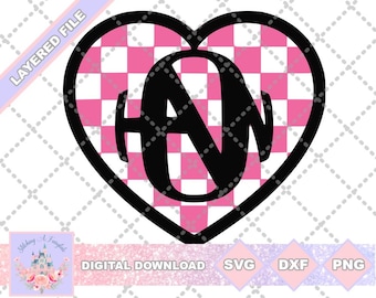 Hanson Logo Heart Checkered SVG PNG DXF Cut File Shirt