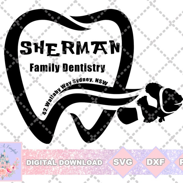 Finding Nemo Inspired Sherman Family Dental Dentistry SVG PNG DXF Cut File Shirt