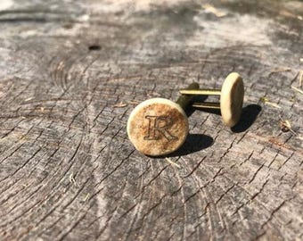Personalisierte Manschettenknöpfe aus Horn/Knochen/Geweih – Das perfekte Geschenk für Jäger/Schießsportler/Hirschpirscher/Angler, z. B. für Trauzeugen/Bräutigam/Besten Mann