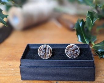 Manschettenknöpfe aus recyceltem Geweih – Geschenkidee für schottische Jagd- und Outdoor-Fans