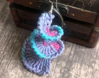 71. ONE Crochet Earrings Pattern,  PDF File - Crochet drop-shaped spiral earrings - PDF pattern for advanced crafters
