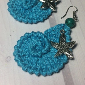 23. ONE Crochet Earrings Pattern, Crochet Earring Pattern, PDF File - Crochet Shell Earrings PDF, easy pattern for beginners, craft earring