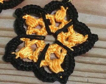 117. Patrón de crochet para crocheters avanzados, patrón de aretes, patrón de aretes colgantes de flores, aretes a crochet, patrón de aretes