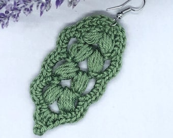 45. Gehäkelte puffy blattförmige Ohrringe Muster, Blatt Patch, Blatt Muster gehäkelt