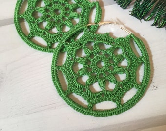 120. ONE Crochet Earrings Pattern, Crochet Earring Pattern, PDF File - Crochet hoop earrings - PDF pattern for beginners, hoop pattern