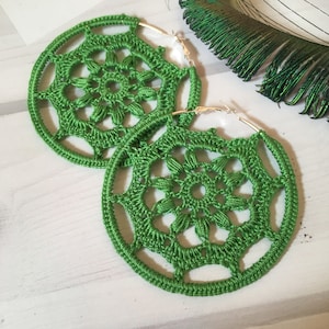 120. ONE Crochet Earrings Pattern, Crochet Earring Pattern, PDF File - Crochet hoop earrings - PDF pattern for beginners, hoop pattern