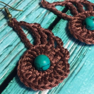 60. PDF earring pattern, crochet earrings pattern,  tutorial for beginners, tutorial for beginners, crochet earring pattern, craft earrings
