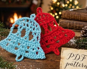 Crochet Christmas Bells Digital Pattern - for ADVANCED crocheter, Crochet Bells Tutorial, Christmas Crochet