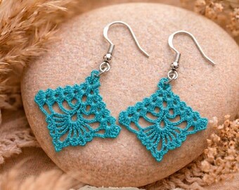 107. ONE Crochet Earrings Pattern, Crochet Earring Pattern, PDF File - Crochet pattern - PDF, easy pattern for beginners, Crochet Earrings