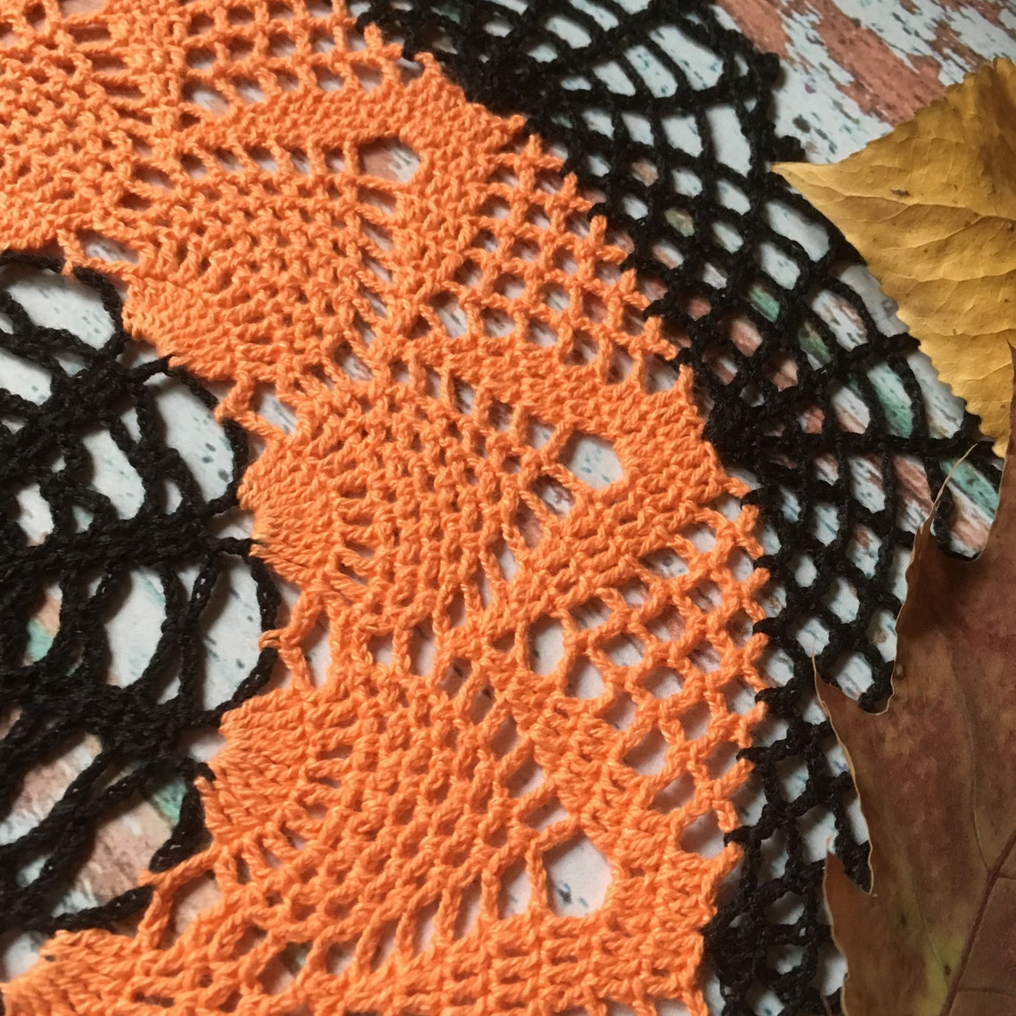 Halloween doily crochet halloween decor round halloween Etsy