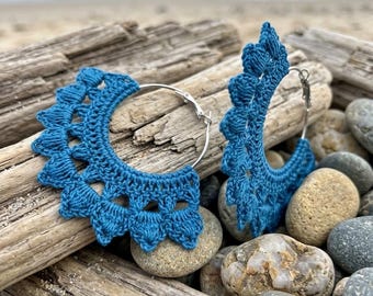 134 ONE Crochet Earrings Pattern,  Earring pattern,  Crochet passion tango earrings, Hoop earrings