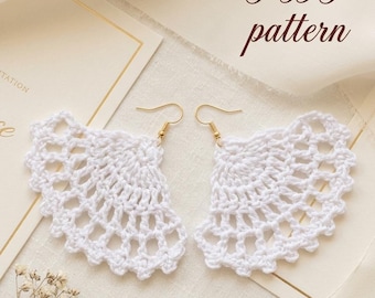 137. Boho Häkelmuster, Ohrring Muster, Spitzenfächer, Brautschmuck (PDF Pattern)