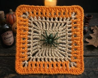 Halloween Spiderweb Crochet Coaster – Digital PDF Pattern