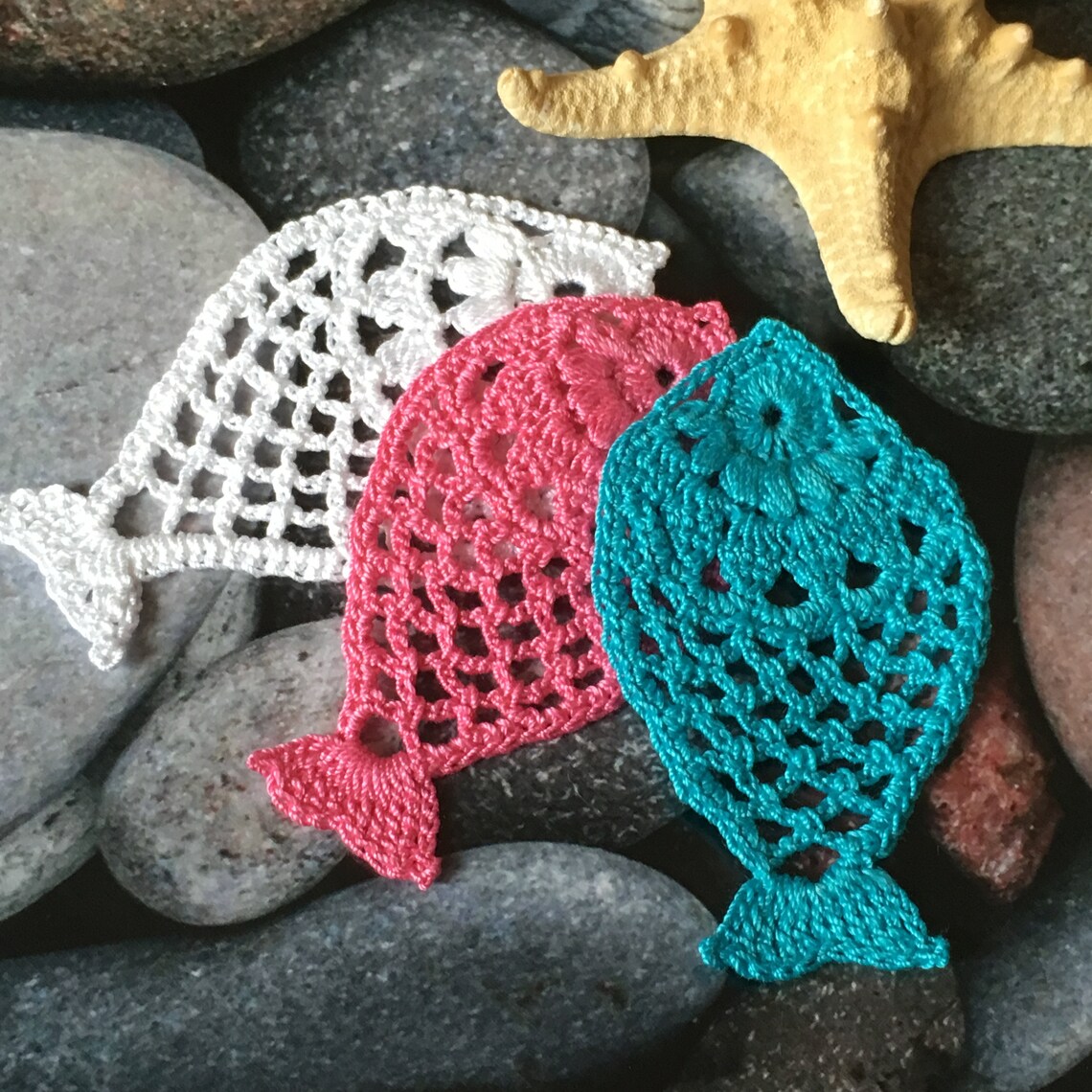 Fish Pattern, Fish Applique, Crochet Fish Applique, Crochet Pattern ...