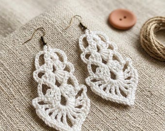 9. Wedding Long Dangle Earrings – Elegant Crochet Pattern