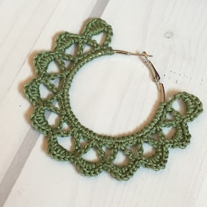 104. ONE Crochet Earrings Pattern,  Earring pattern,  Crochet Hoop Earrings, Hoop Earrings Pattern, easy pattern for beginners