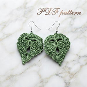 54. Crochet Leaf Earrings Pattern | DIY Instant Digital PDF Download | Beginner-Friendly Crochet Jewelry Tutorial
