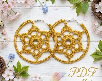 7. Crochet Star Earrings Pattern, Easy PDF for Beginners (Digital Download)
