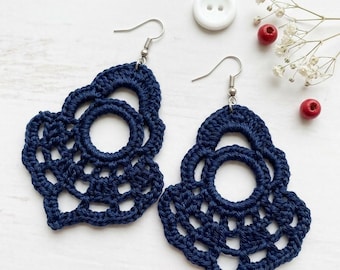 50. Elegant Lace Geometric Crochet Earrings – Digital PDF Pattern