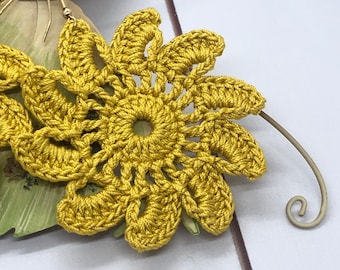 52. Crochet Flower Earrings Pattern, Sun Design (PDF Pattern)