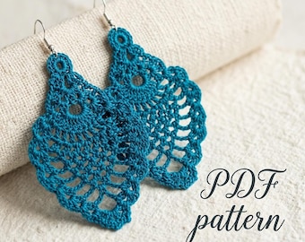 10. Modèle de boucles d'oreilles au crochet ONE, modèle de boucles d'oreilles au crochet, belles boucles d'oreilles ananas au crochet - PDF, modèle facile pour les débutants