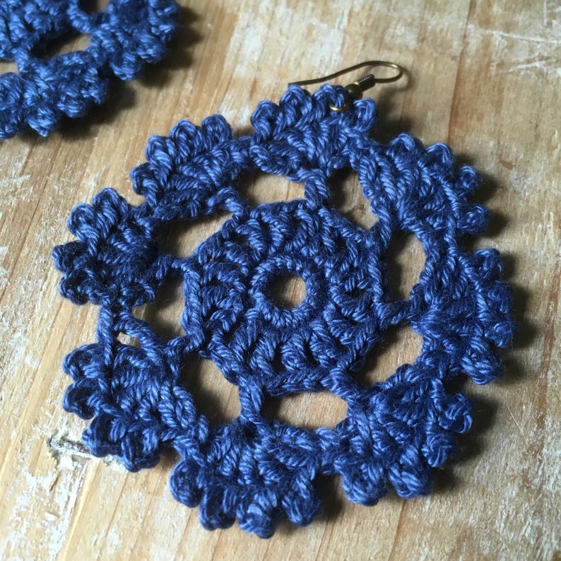 39. Crochet Flower Dangle Earrings Crochet Earring Pattern Etsy