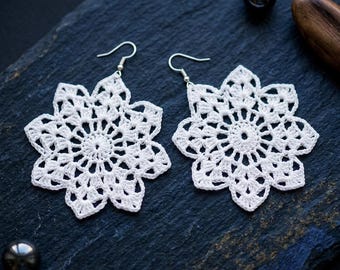 79. Mandala Crochet Earrings Pattern | Bridal Lace Jewelry PDF