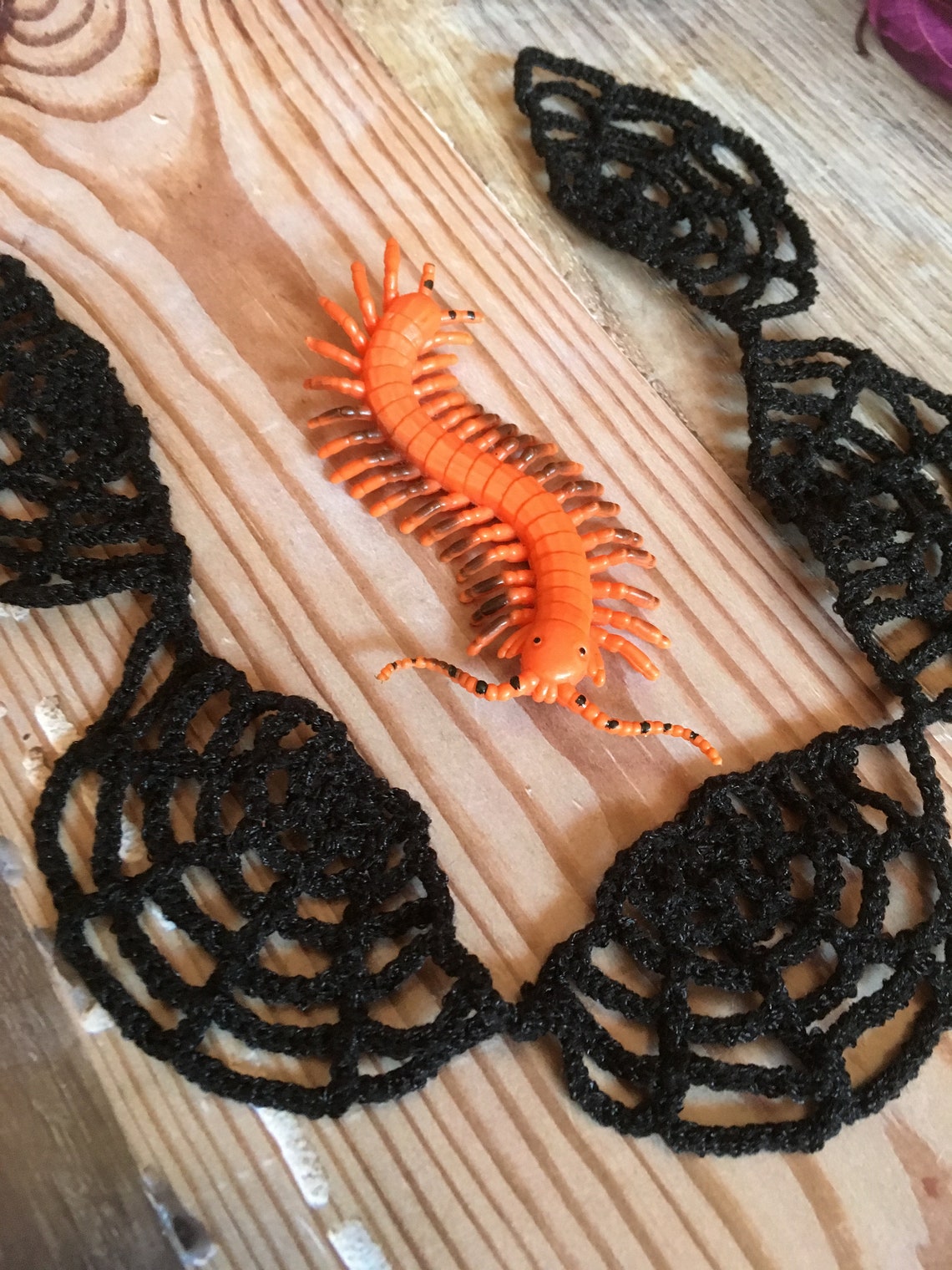 Crochet Halloween garland pattern Spiderweb decor tutorial Etsy