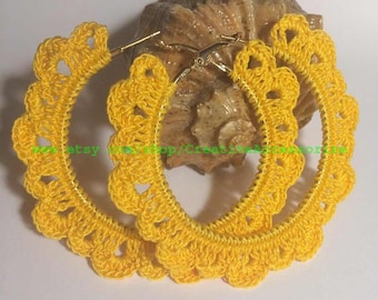 5. ONE Crochet Earrings Pattern,  Earring pattern,  - Crochet Beautiful Trendy Round-shaped Earrings - PDF, easy pattern for beginners