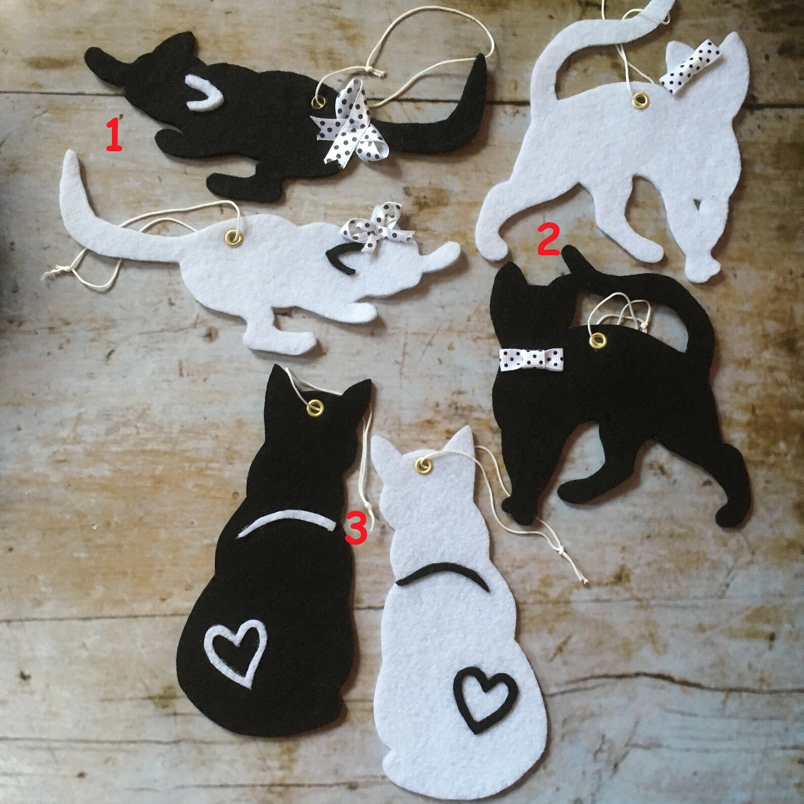 SET of 2 pair Cat Wall Hangings Cat Decor Kitten Wall Etsy