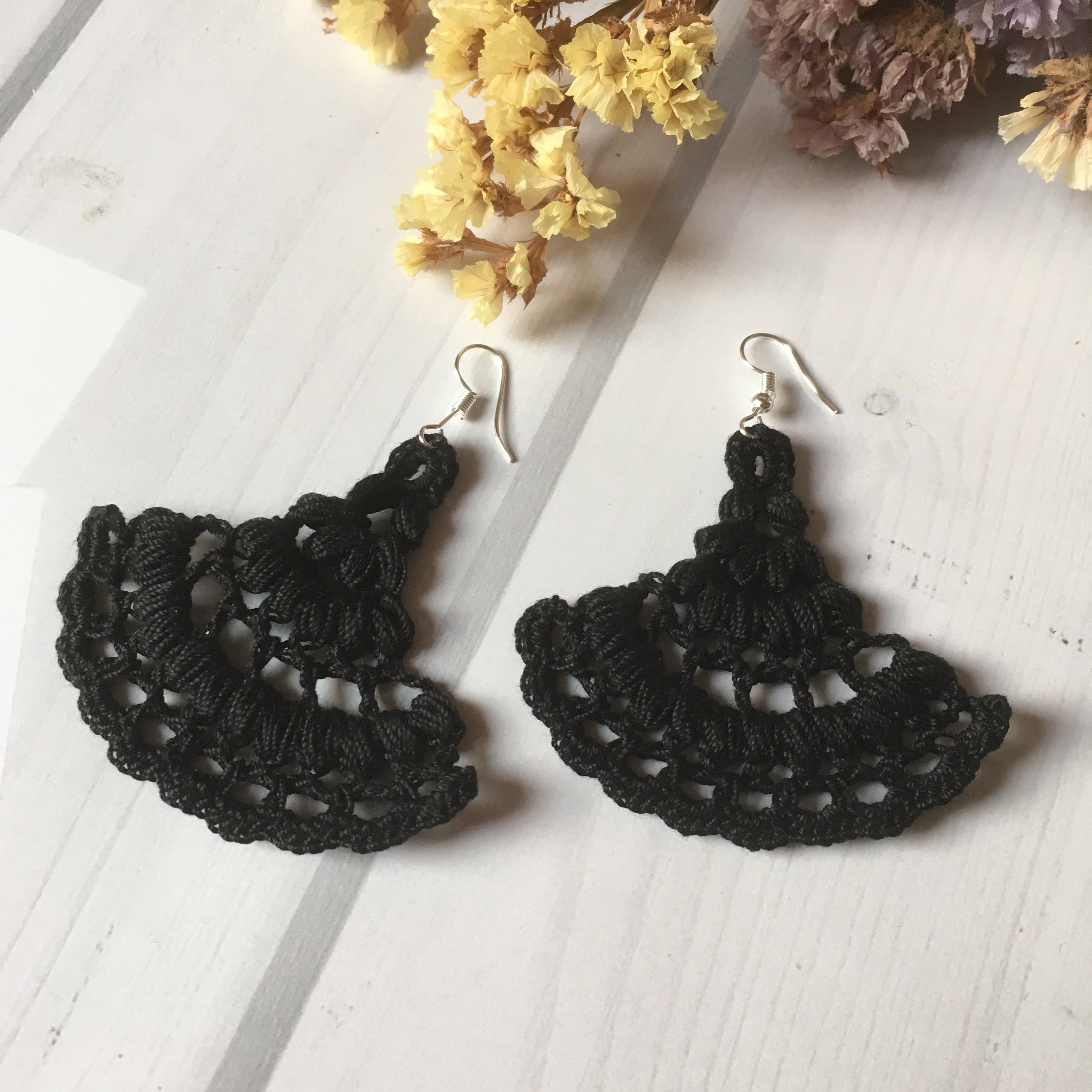 Crochet earring crochet dangle earrings handmade exotic Etsy