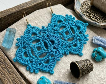 26. ONE Crochet Earrings Pattern, Crochet Earring Pattern, PDF File -Crochet granny square earrings, easy pattern for beginners