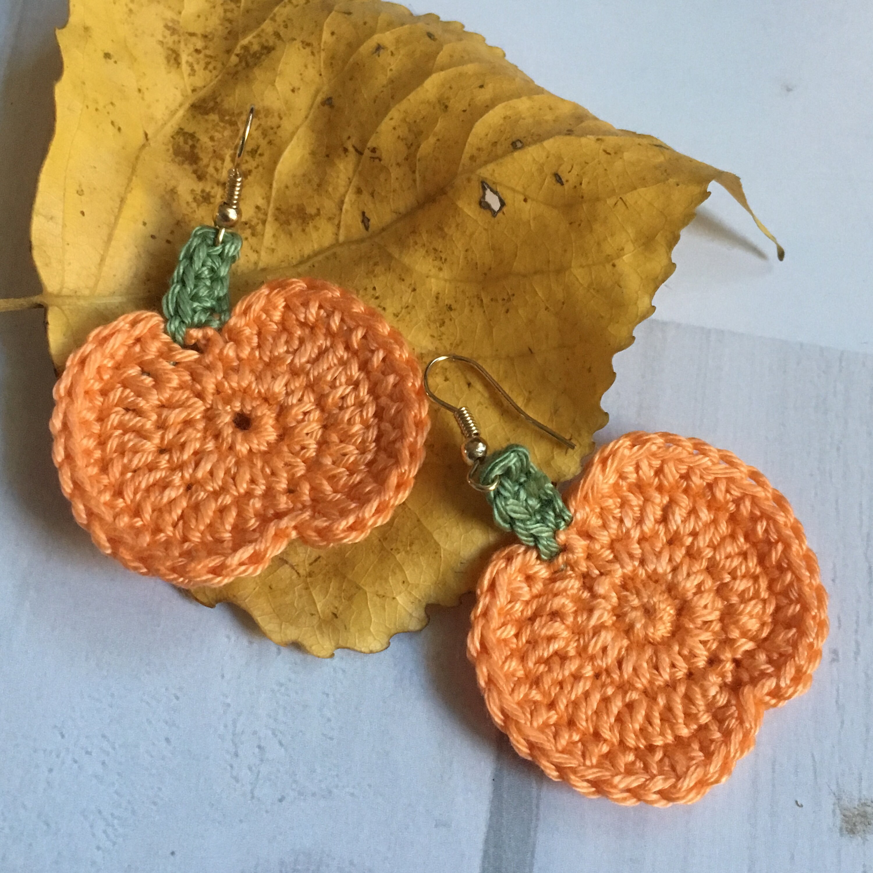 Crochet pumpkin earrings pumpkin earrings Halloween party | Etsy
