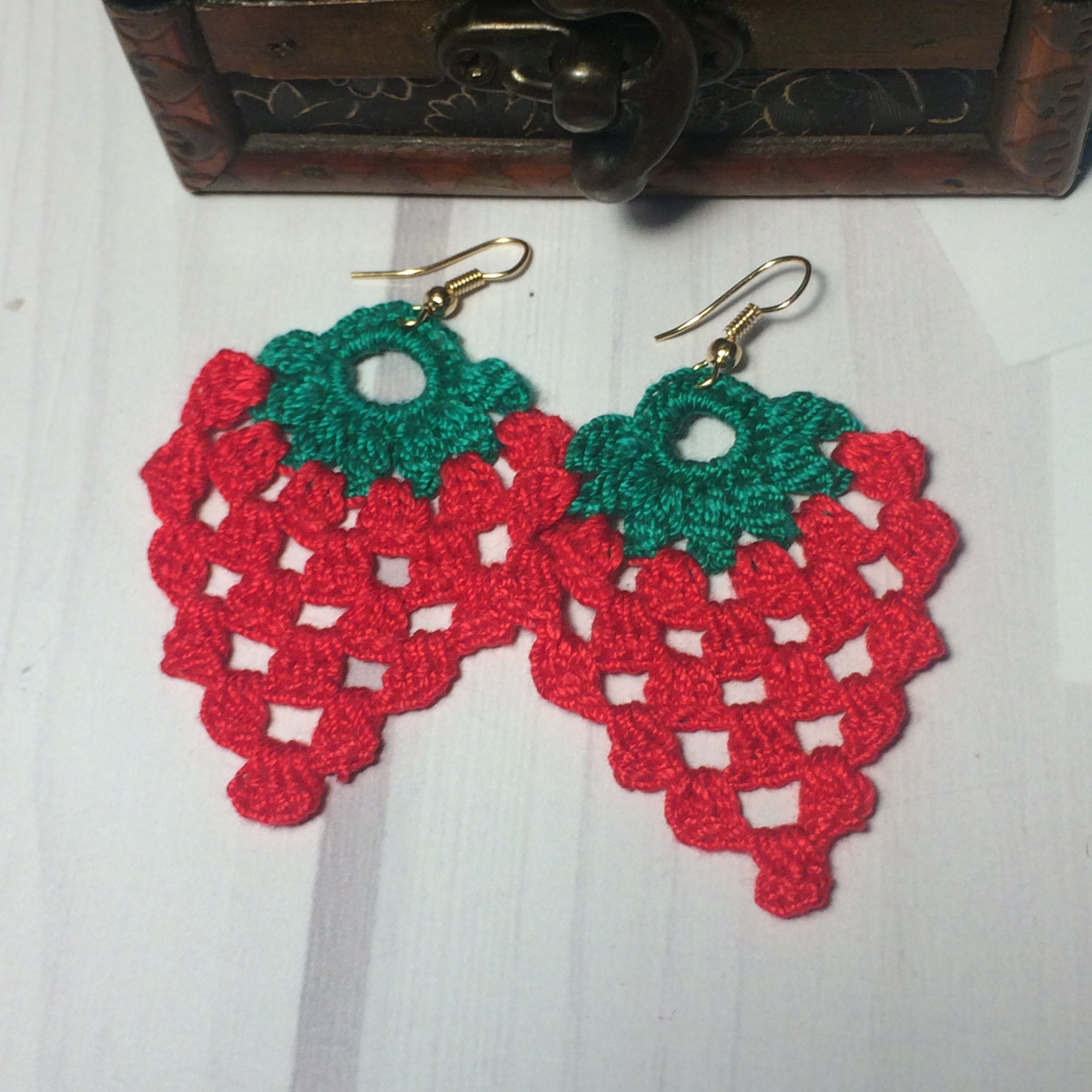 Crochet Raspberry Earrings Crochet Dangle Earrings Funny | Etsy