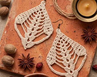 67. Patrón de ganchillo para pendientes largos colgantes de boda, elegante tutorial de encaje nupcial, PDF de pendientes de micro ganchillo, pendientes llamativos de estilo bohemio