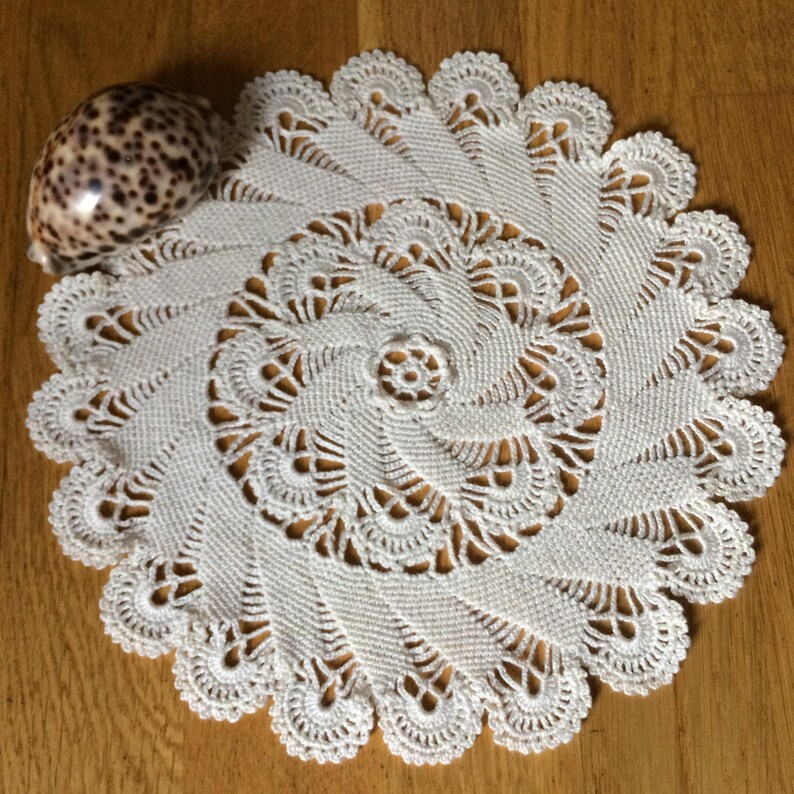 Crochet Doily Ivory Crochet Doily Table Top Table Decor Etsy