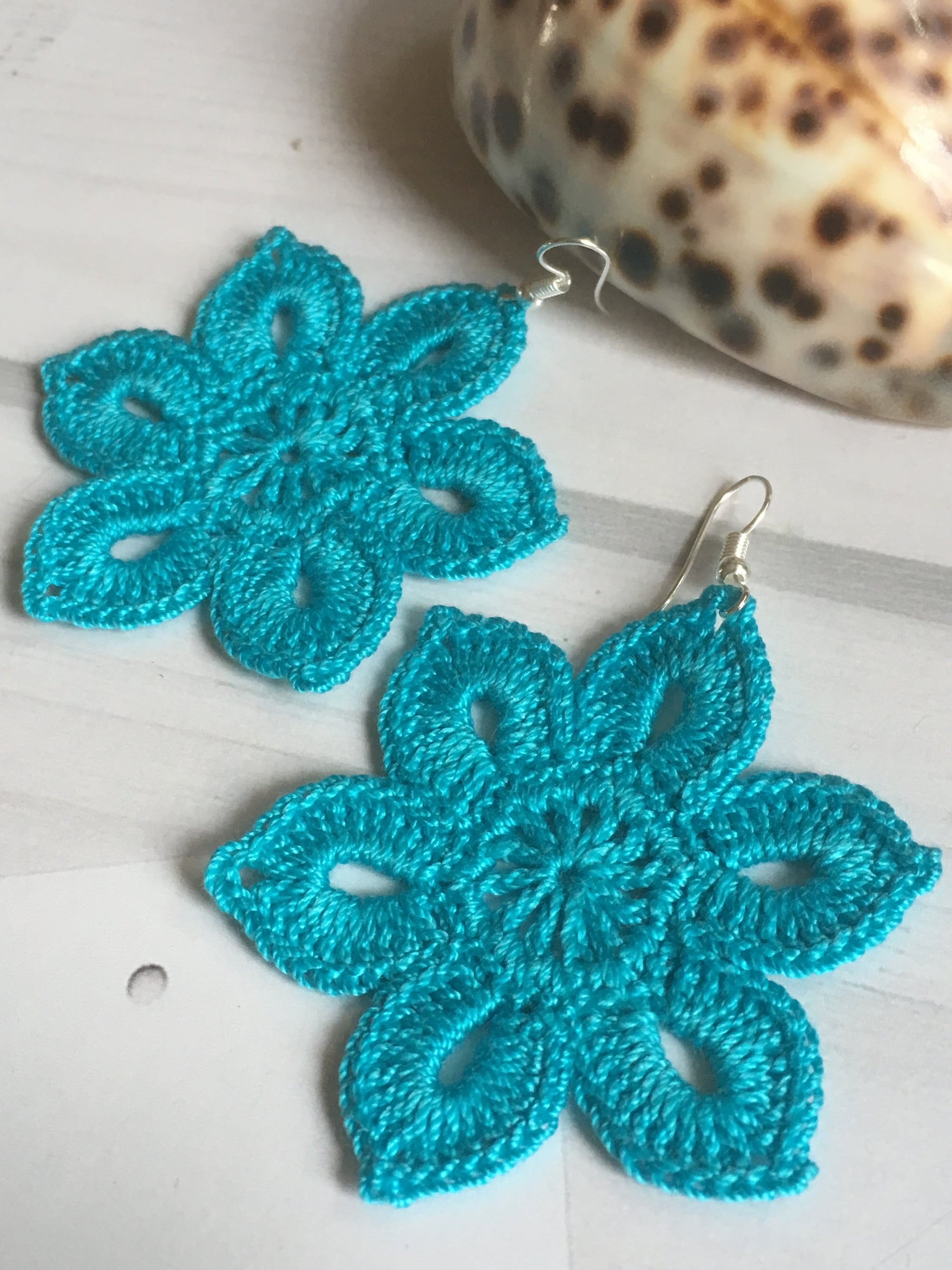 38. Tender Flowery Earrings Crochet Earring Pattern Awesome Etsy