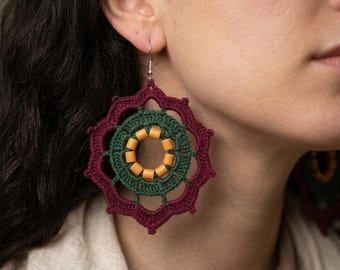 24. ONE Crochet Earrings Pattern, Crochet Earring Pattern, PDF File - Crochet Boho Earrings - PDF, easy pattern for beginners, craft earring