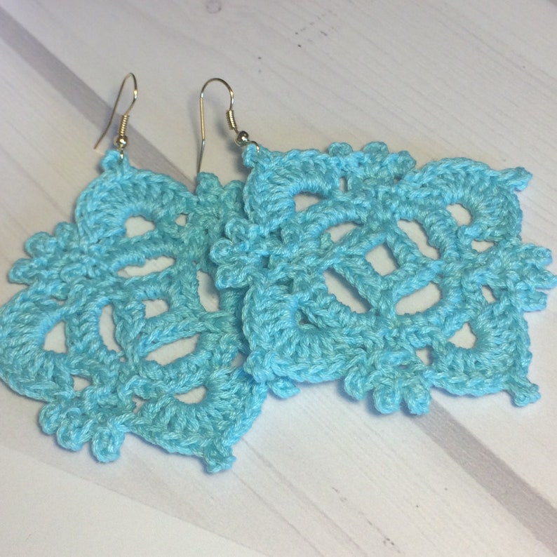 Crochet Granny Square Earrings Crochet Earrings Gift Etsy