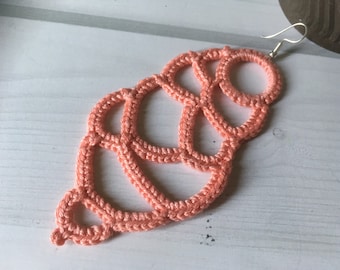 122. ONE Crochet Earrings Pattern, Crochet Earring Pattern, PDF File, pattern for advanced crocheters, asymmetric crochet earrings PATTERN