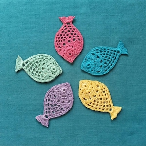 Crochet Fish Applique Pattern PDF, Advanced Crochet Pattern, Intricate Lace Fish Tutorial, Instant Download Crochet Patch, Nautical Decor