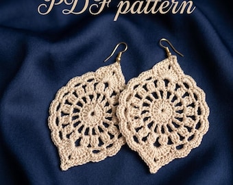 28. Crochet Openwork Dangle Earrings — PDF Pattern | Instant Digital Download | Easy Lace Earrings Crochet Pattern
