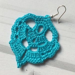 93. ONE Crochet Earrings Pattern, Crochet earring pattern, PDF File - Crochet leaf earrings - PDF pattern for beginners, crochet earrings