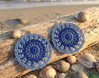 47. Crochet Mandala Earrings Pattern - DIY PDF Tutorial for Beginners - Instant Digital Download