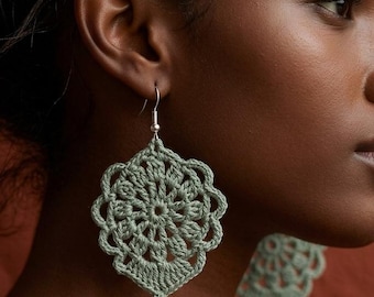 65. ONE Crochet Earrings Pattern, Crochet Earring Pattern, PDF File crochet earrings, elegant model - PDF, easy pattern for beginners