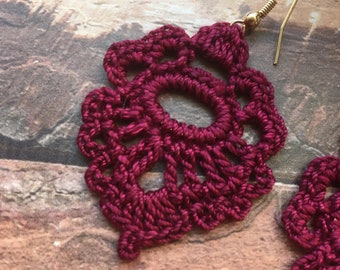 110. ONE Crochet Earrings Pattern, Crochet Earring pattern, PDF File - Crochet dangle earrings - PDF pattern for beginners, crochet earrings
