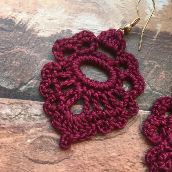 110. ONE Crochet Earrings Pattern, Crochet Earring pattern, PDF File - Crochet dangle earrings - PDF pattern for beginners, crochet earrings