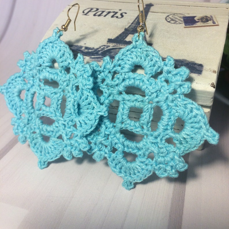 Crochet Granny Square Earrings Crochet Earrings Gift Etsy