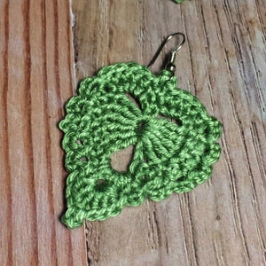 54. ONE Crochet Earrings Pattern, Crochet Earring pattern,  PDF File - Crochet leaf earrings - PDF pattern for beginners, Crochet Earrings